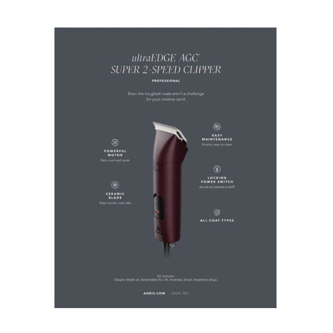 MÁQUINA TOSQUIA ANDIS ULTRAEDGE AGC BRUSHLESS SUPER – 2 VELOCIDADES